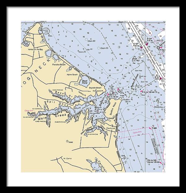 Main Creek-maryland Nautical Chart - Framed Print