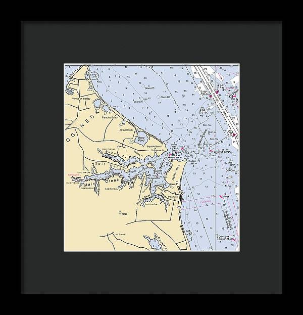 Main Creek-maryland Nautical Chart - Framed Print