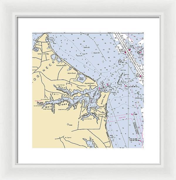 Main Creek-maryland Nautical Chart - Framed Print