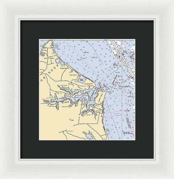 Main Creek-maryland Nautical Chart - Framed Print