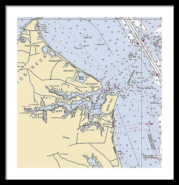 Main Creek-maryland Nautical Chart - Framed Print