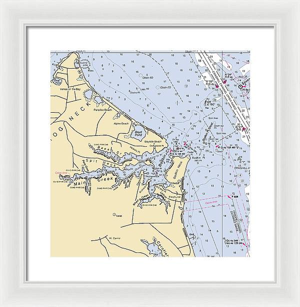 Main Creek-maryland Nautical Chart - Framed Print