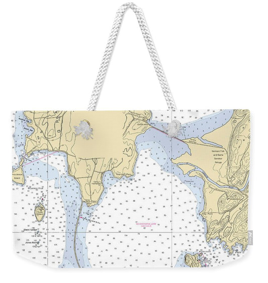 Malletts Bay-lake Champlain  Nautical Chart - Weekender Tote Bag