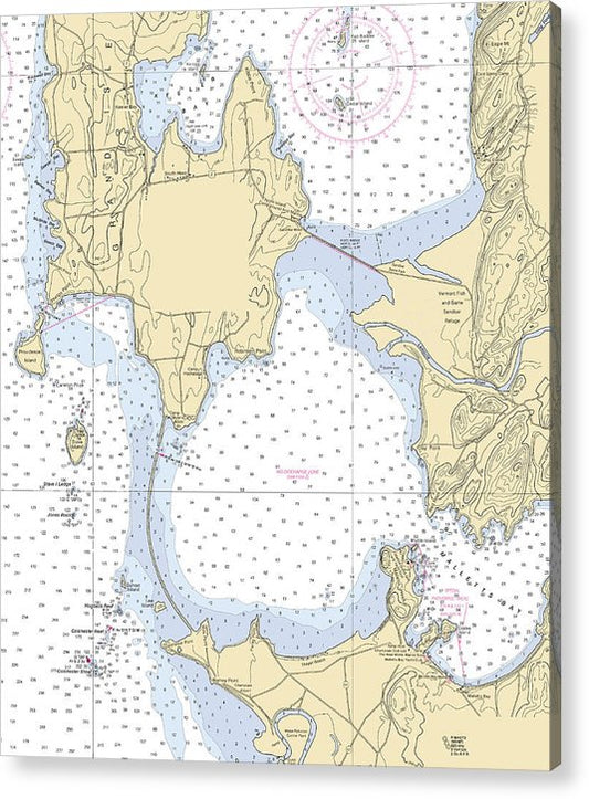 Malletts Bay-Lake Champlain  Nautical Chart  Acrylic Print