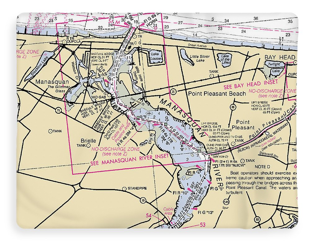 Manasquan Inlet-new Jersey Nautical Chart - Blanket