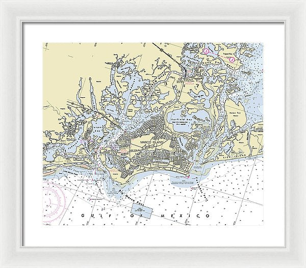 Marco Island Florida Nautical Chart - Framed Print