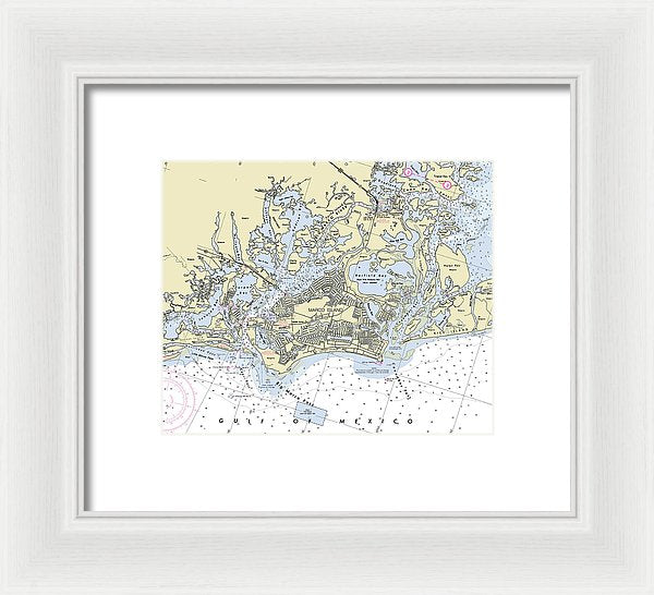 Marco Island Florida Nautical Chart - Framed Print