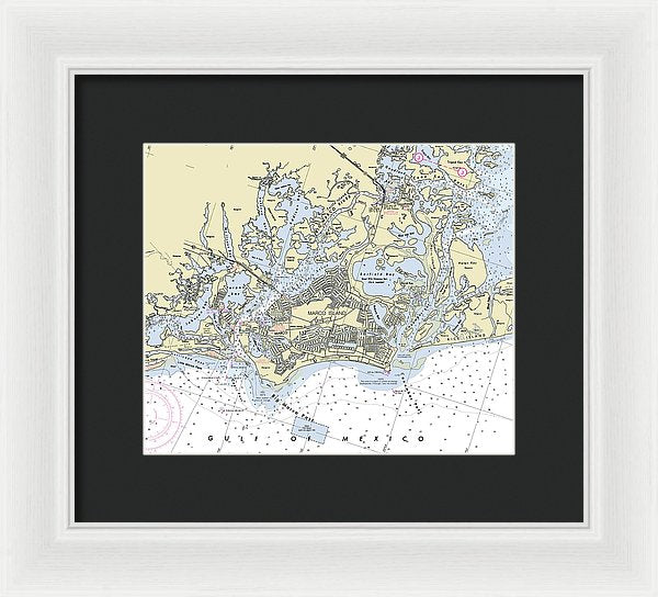 Marco Island Florida Nautical Chart - Framed Print