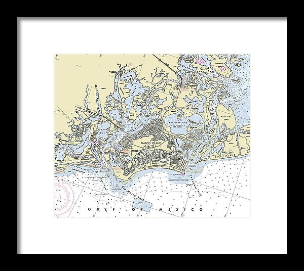 Marco Island Florida Nautical Chart - Framed Print