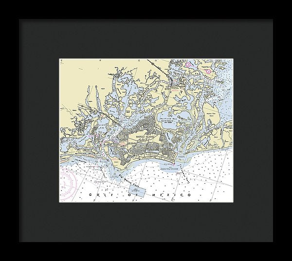 Marco Island Florida Nautical Chart - Framed Print