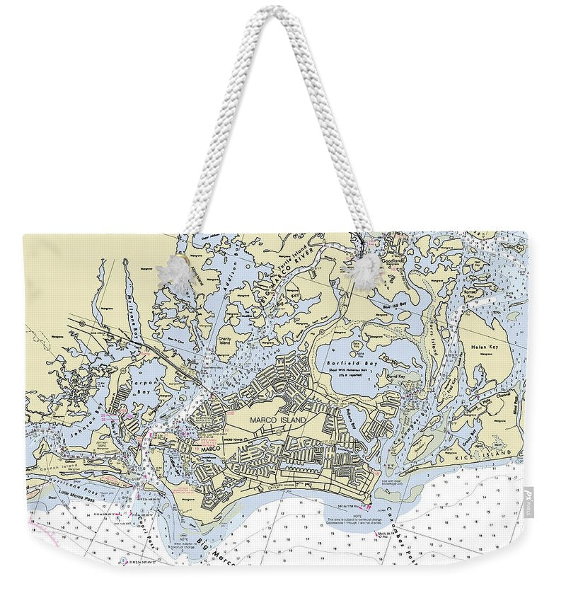 Marco Island Florida Nautical Chart - Weekender Tote Bag