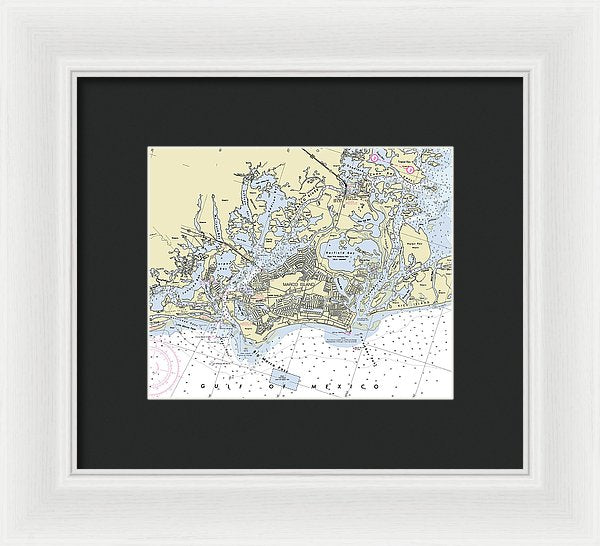 Marco Island Florida Nautical Chart - Framed Print