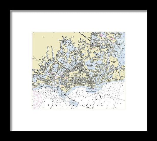 Marco Island Florida Nautical Chart - Framed Print