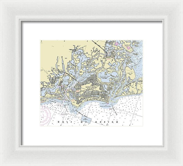 Marco Island Florida Nautical Chart - Framed Print