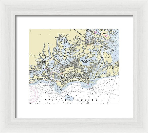 Marco Island Florida Nautical Chart - Framed Print