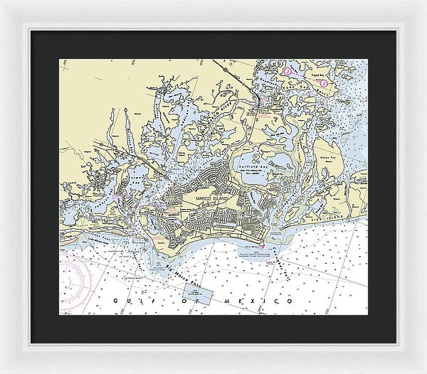 Marco Island Florida Nautical Chart - Framed Print