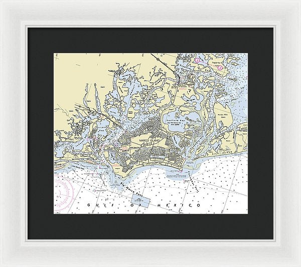 Marco Island Florida Nautical Chart - Framed Print