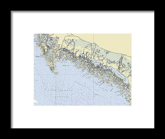 Marco-ten Thousand Islands Florida Nautical Chart - Framed Print