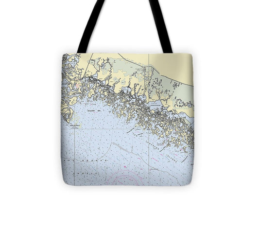 Marco Ten Thousand Islands Florida Nautical Chart Tote Bag