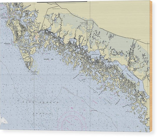 Marco-Ten Thousand Islands Florida Nautical Chart Wood Print