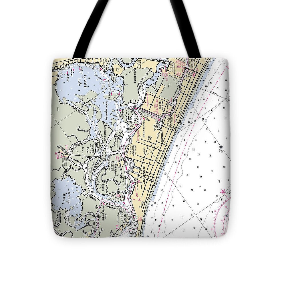 Margate City-new Jersey Nautical Chart - Tote Bag