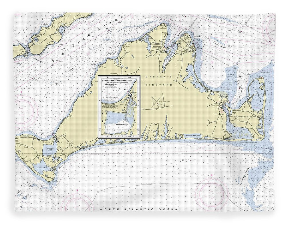 Marthas Vineyard Massachusetts Nautical Chart - Blanket
