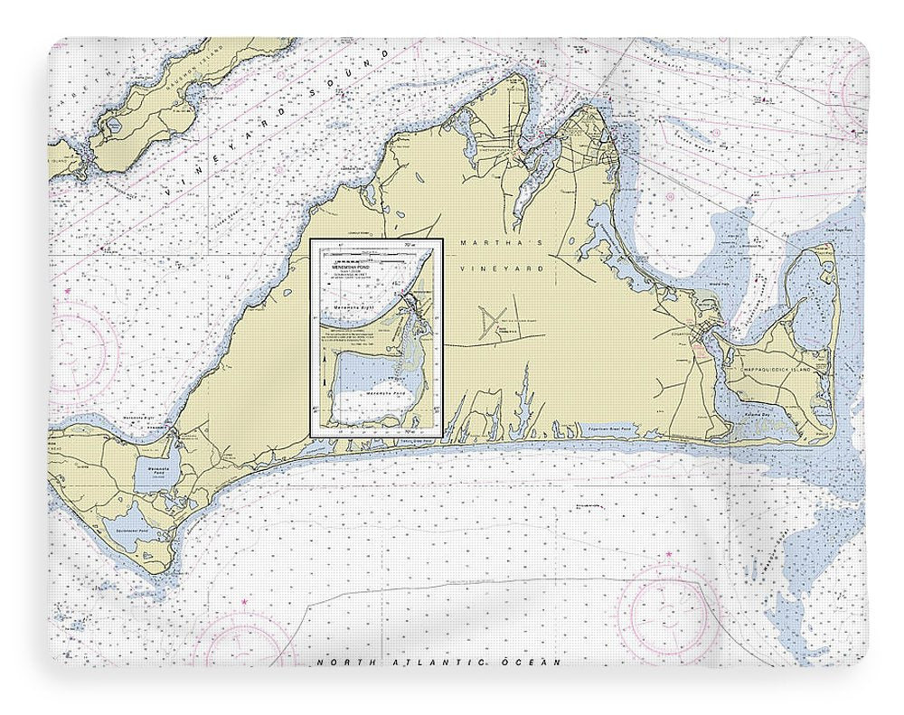 Marthas Vineyard Massachusetts Nautical Chart - Blanket