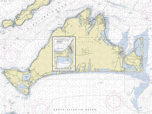 Marthas Vineyard Massachusetts Nautical Chart Puzzle