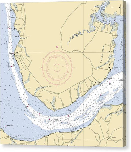 Maryland Point-Maryland Nautical Chart Canvas Print