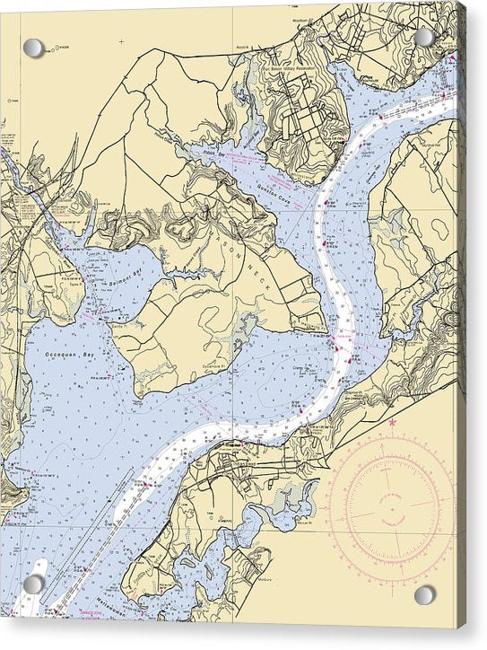 Mason Neck -virginia Nautical Chart _v2 - Acrylic Print