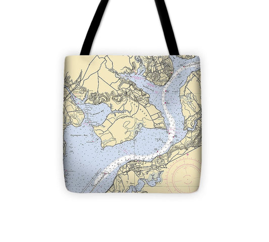 Mason Neck  Virginia Nautical Chart _V2 Tote Bag
