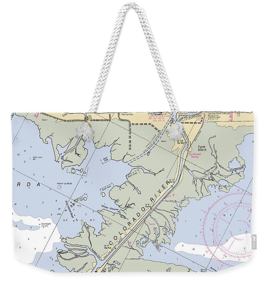 Matagorda-texas Nautical Chart - Weekender Tote Bag