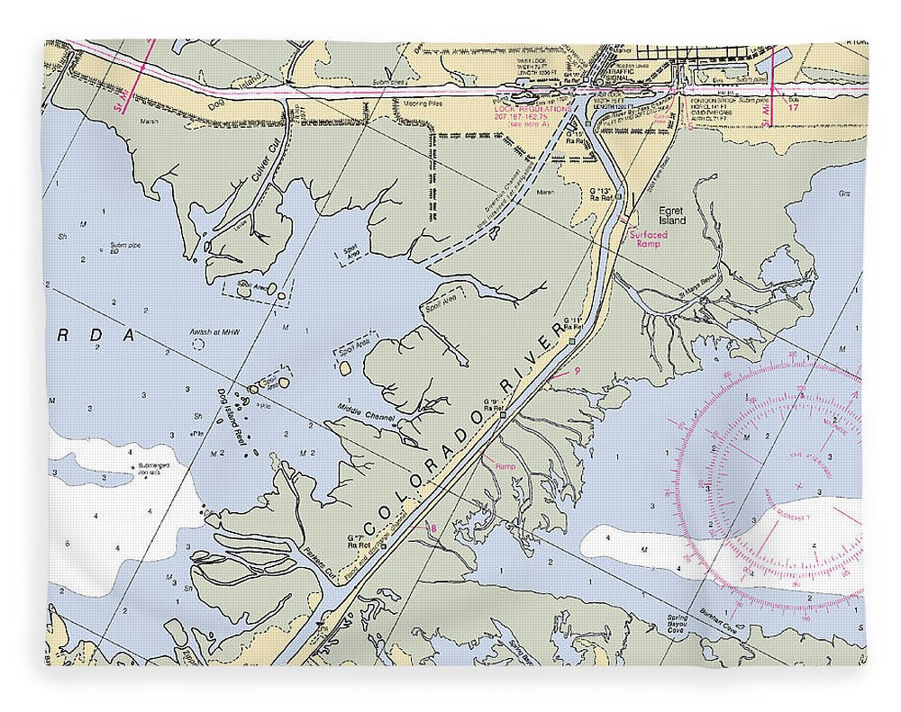 Matagorda-texas Nautical Chart - Blanket