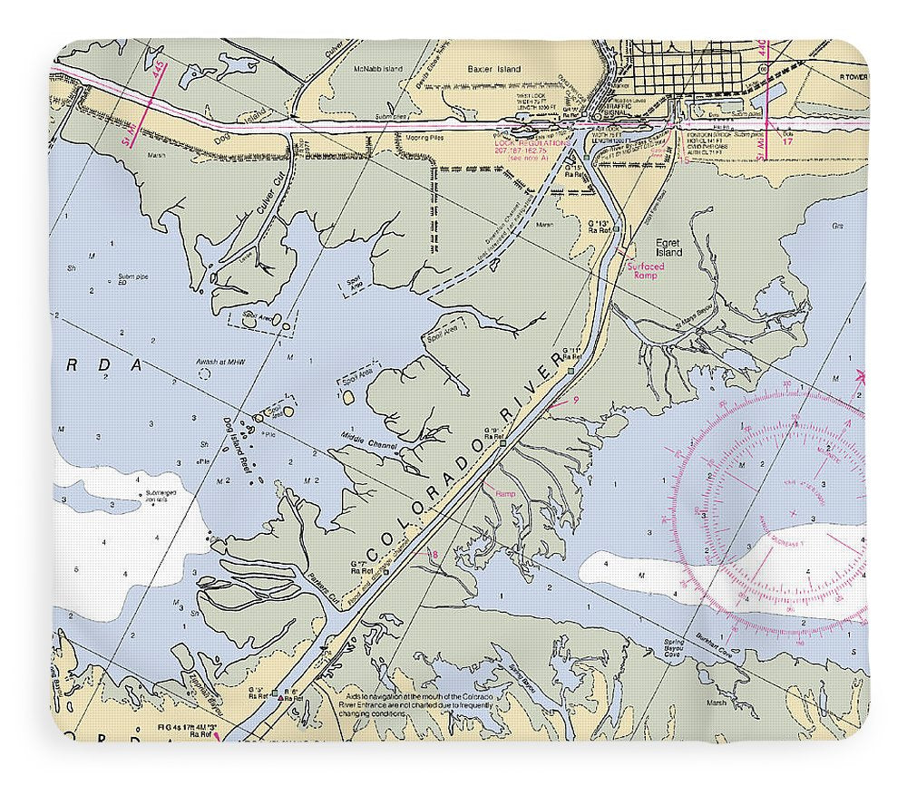 Matagorda-texas Nautical Chart - Blanket