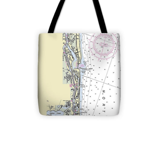 Matanzas Inlet Florida Nautical Chart Tote Bag