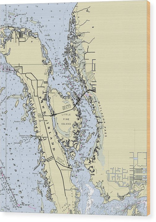 Matlacha Florida Nautical Chart Wood Print