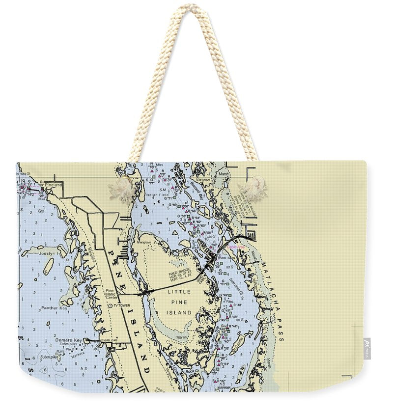 Matlacha Florida Nautical Chart - Weekender Tote Bag