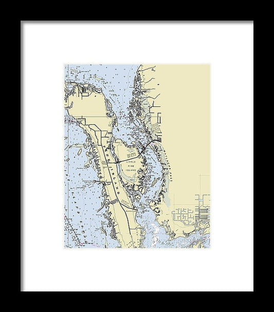 Matlacha Florida Nautical Chart - Framed Print