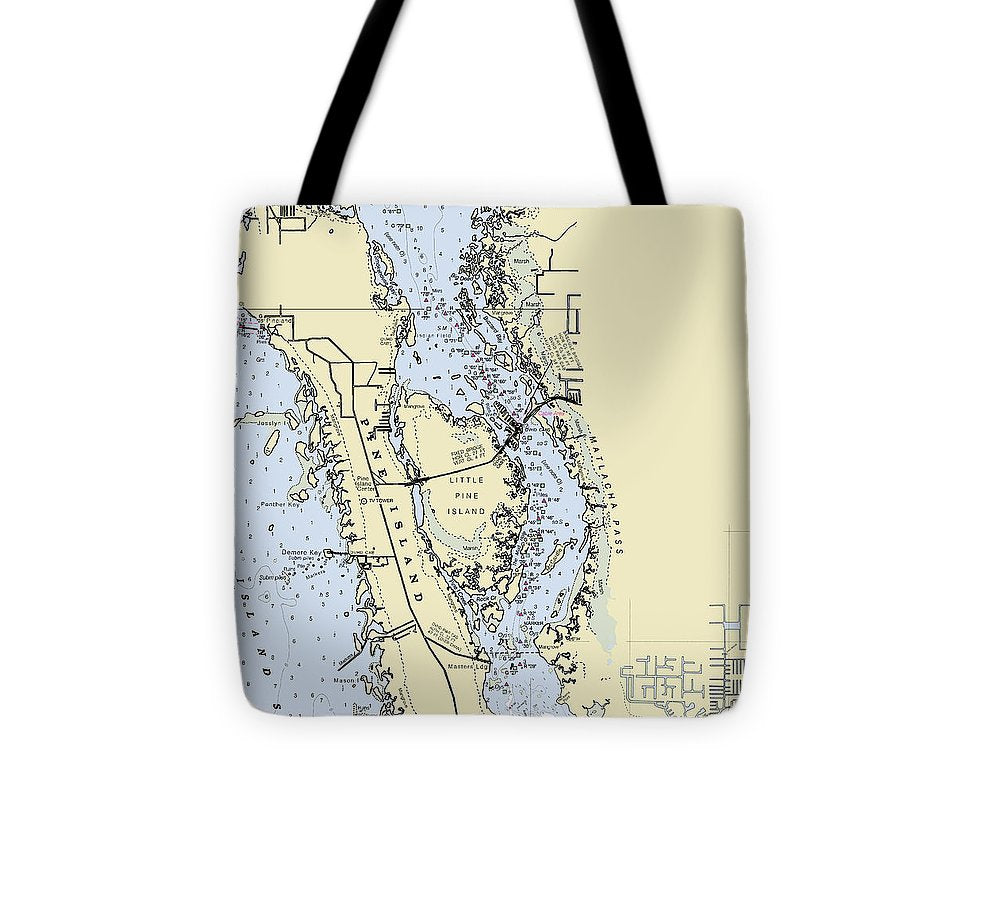 Matlacha Florida Nautical Chart Tote Bag