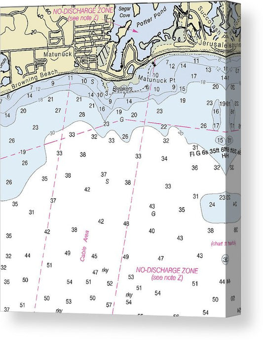 Matunuck Rhode Island Nautical Chart Canvas Print