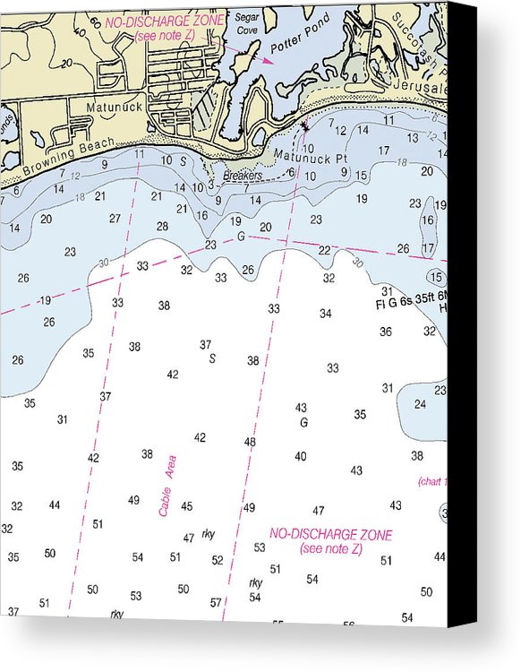 Matunuck Rhode Island Nautical Chart - Canvas Print