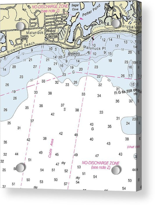 Matunuck Rhode Island Nautical Chart  Acrylic Print