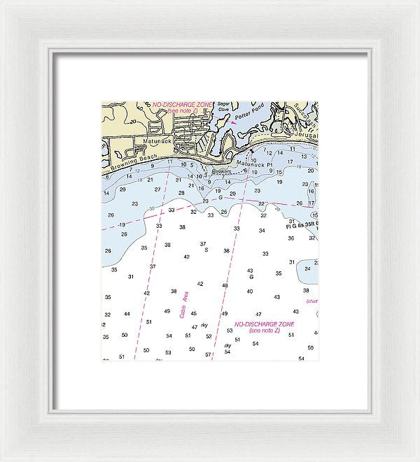 Matunuck Rhode Island Nautical Chart - Framed Print