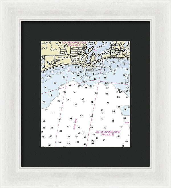 Matunuck Rhode Island Nautical Chart - Framed Print