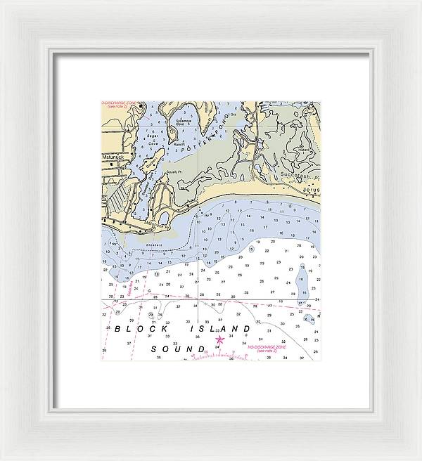 Matunuck -rhode Island Nautical Chart _v2 - Framed Print