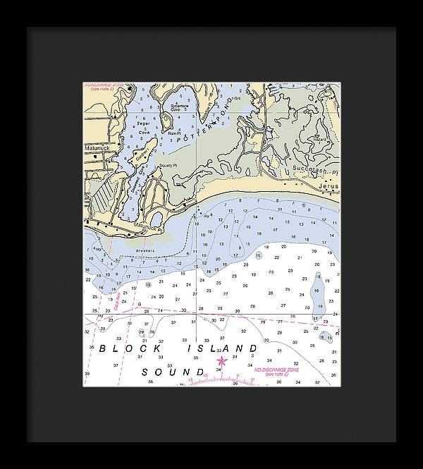 Matunuck -rhode Island Nautical Chart _v2 - Framed Print