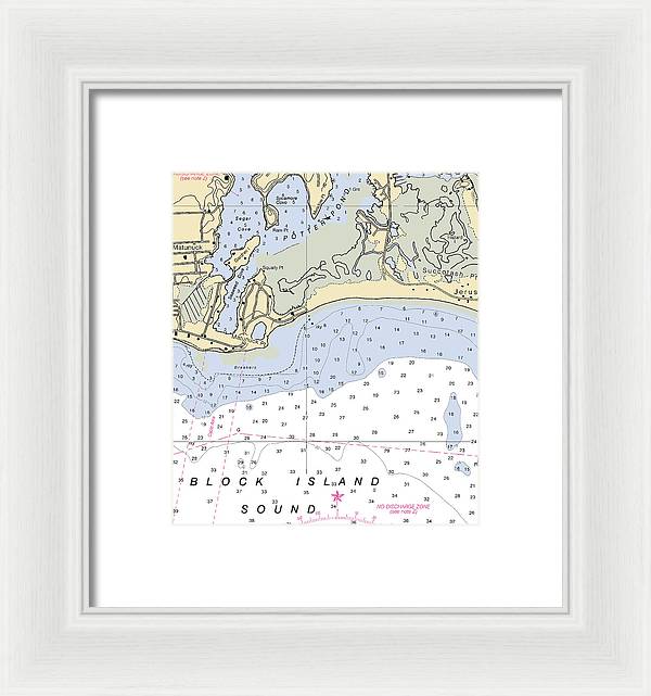 Matunuck -rhode Island Nautical Chart _v2 - Framed Print