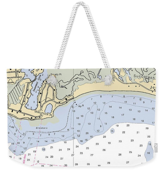 Matunuck -rhode Island Nautical Chart _v2 - Weekender Tote Bag