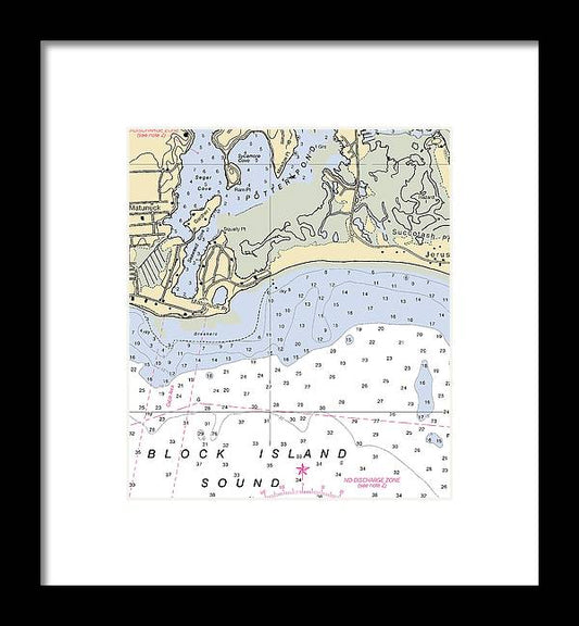A beuatiful Framed Print of the Matunuck -Rhode Island Nautical Chart _V2 by SeaKoast