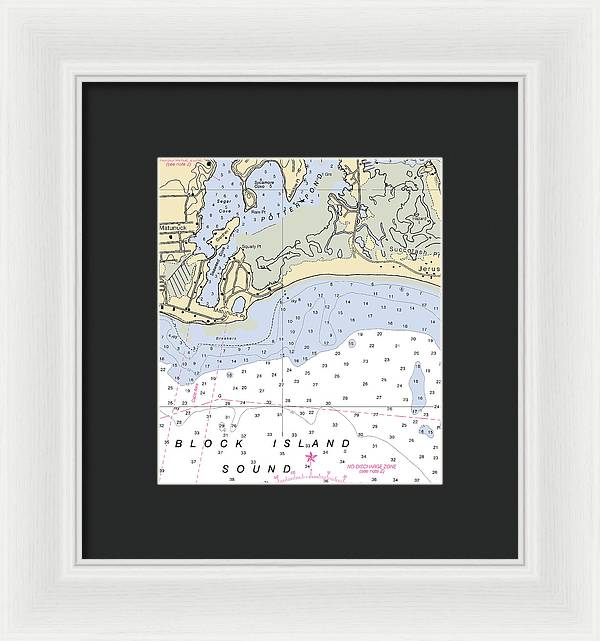 Matunuck -rhode Island Nautical Chart _v2 - Framed Print